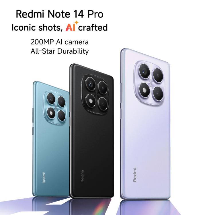 Xiaomi Redmi Note 14 Pro 4G Global, 8GB+256GB, In-screen Fingerprint, 6.67 inch Xiaomi HyperOS Helio G100-Ultra Octa Core, NFC, Network: 4G, Note 14 Pro 4G, 8GB+256GB(Black)