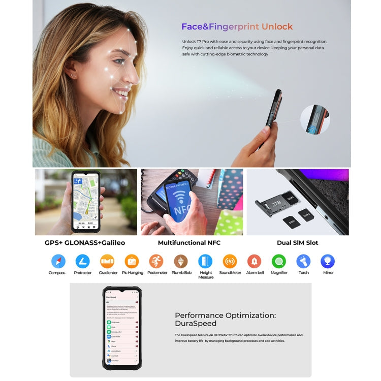 [HK Warehouse] HOTWAV T7 Pro Rugged Phone, 6GB+256GB, 6280mAh, 6.6 inch Android 13 MT8788 Octa Core, Network: 4G, OTG (Black)