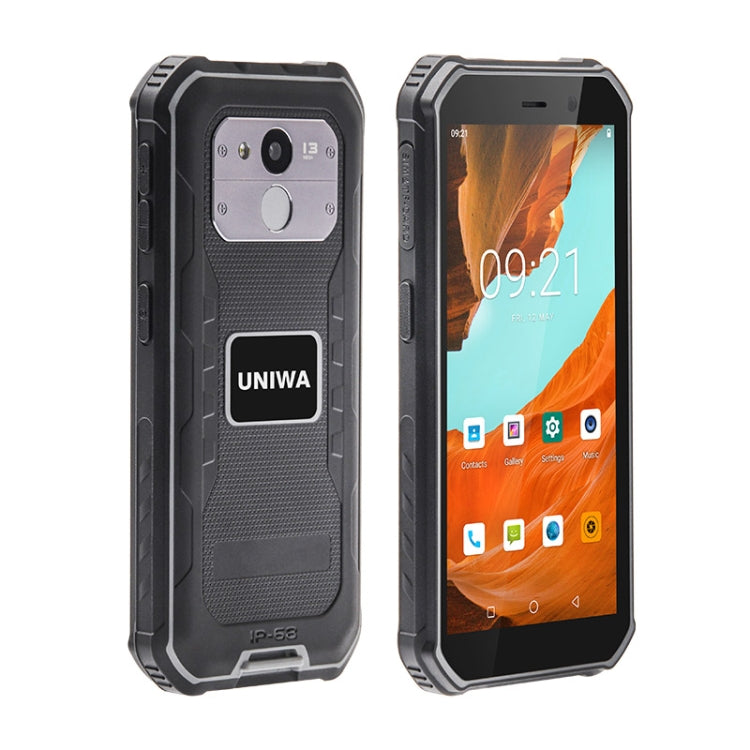 UNIWA F963 Pro Rugged Smart Phone, 6GB+128GB, 5.5 inch Android 13, Unisoc T606 Octa Core, NFC, Fingerprint Unlock, 4G Network, EU Plug (Black Grey)