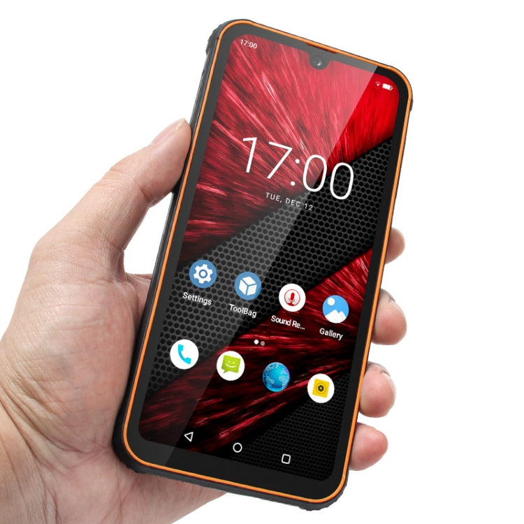 UNIWA F965 Pro Rugged Smart Phone, 6GB+128GB, 6 inch Android 13, MT6762 Octa Core, Network: 4G, NFC, PoC, SOS, UK Plug (Black+Orange)