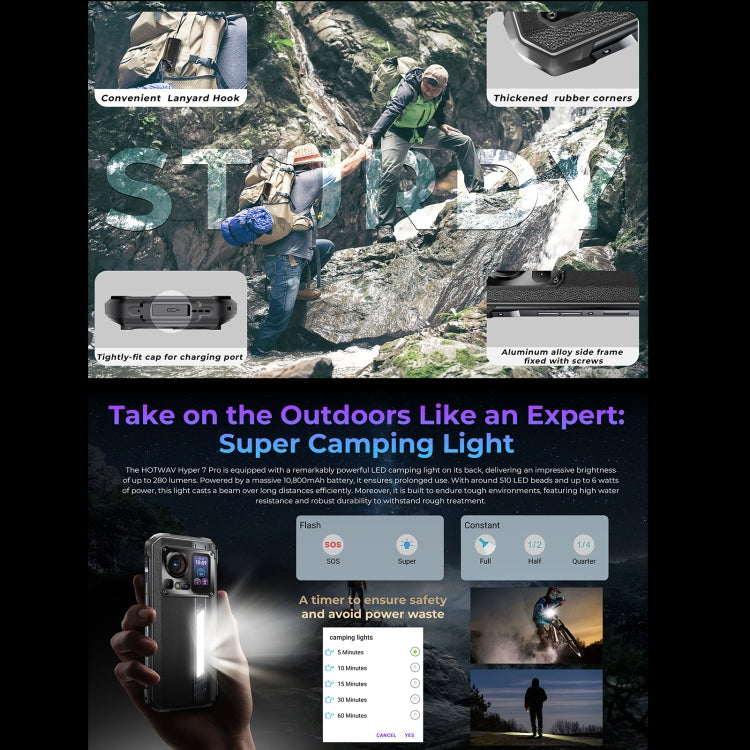 [HK Warehouse] HOTWAV Hyper 7 Pro Rugged Phone, 16GB+256GB, 10800mAh, 6.6 inch Android 14 MediaTek Dimensity 7050 5G, Network: 5G, OTG, NFC (Red)