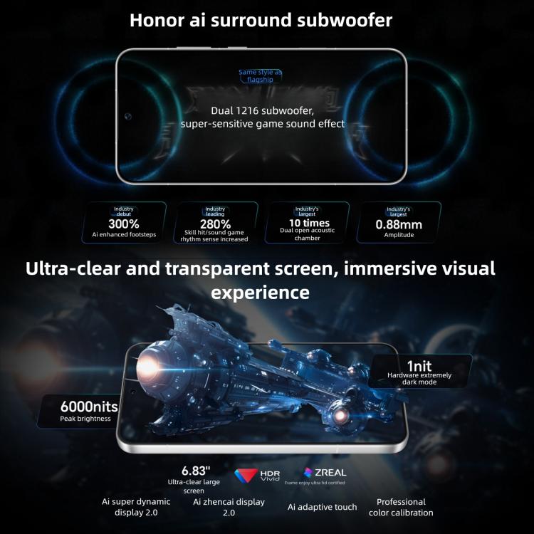 Honor WIN RT, 16GB+1TB, 3D Ultrasonic Fingerprint, 10000mAh Battery, 6.83 inch MagicOS 10.0 / Android 16 Snapdragon 8 Elite Octa Core, Network: 5G, NFC, OTG, 16GB+1TB