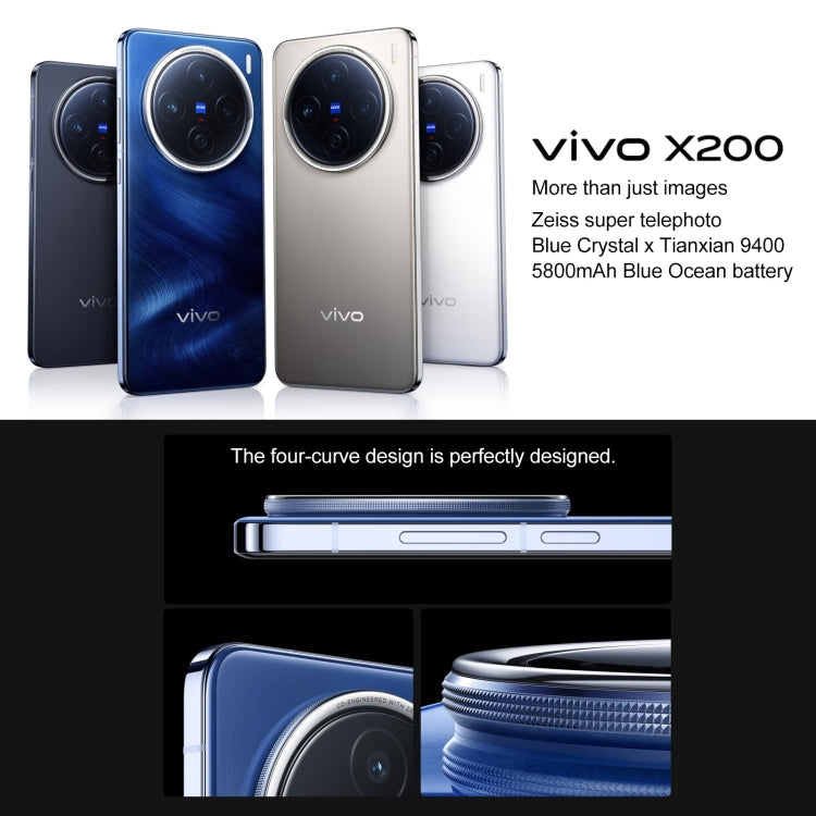 vivo X200, 16GB+1TB, Face ID / Screen Fingerprint Identification, 6.67 inch Android 15 Dimensity 9400 Octa Core, OTG, NFC, Network: 5G, Support Google Play (Sapphire Blue)