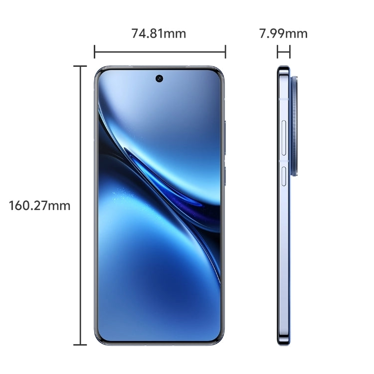 vivo X200, 16GB+512GB, Face ID / Screen Fingerprint Identification, 6.67 inch Android 15 Dimensity 9400 Octa Core, OTG, NFC, Network: 5G, Support Google Play (Sapphire Blue)