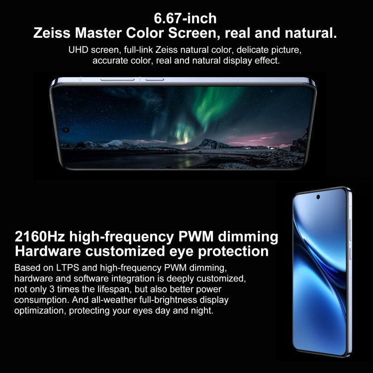 vivo X200, 16GB+512GB, Face ID / Screen Fingerprint Identification, 6.67 inch Android 15 Dimensity 9400 Octa Core, OTG, NFC, Network: 5G, Support Google Play (White)