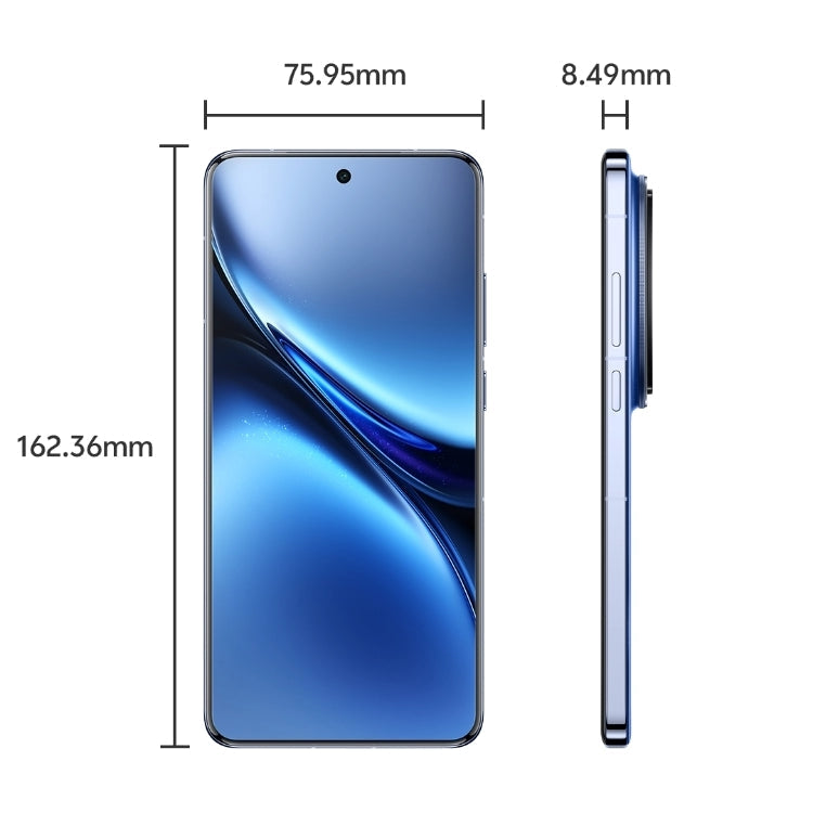 vivo X200 Pro Satellite Communication Edition, 16GB+1TB, Face ID / Screen Fingerprint Identification, 6.78 inch Android 15 Dimensity 9400 Octa Core, OTG, NFC, Network: 5G, Support Google Play (Sapphire Blue)