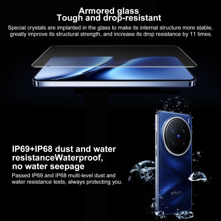 vivo X200 Pro Satellite Communication Edition, 16GB+1TB, Face ID / Screen Fingerprint Identification, 6.78 inch Android 15 Dimensity 9400 Octa Core, OTG, NFC, Network: 5G, Support Google Play (Sapphire Blue)