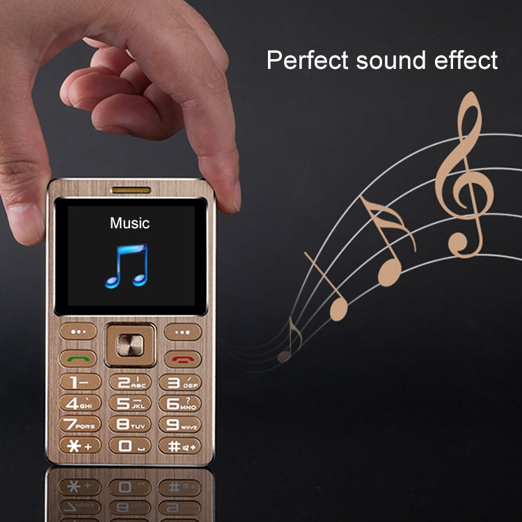 SATREND A10 Card Mobile Phone, 1.77 inch, MTK6261D, 21 Keys, Support Bluetooth, MP3, Anti-lost, Remote Capture, FM, GSM, Dual SIM(Rose Gold)