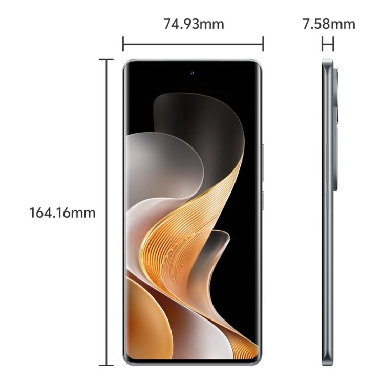 vivo S19 Pro, 8GB+256GB, Face ID / Screen Fingerprint Identification,  6.78 inch Android 14 Dimensity 9200+ Octa Core, OTG, NFC, Network: 5G (Grey)