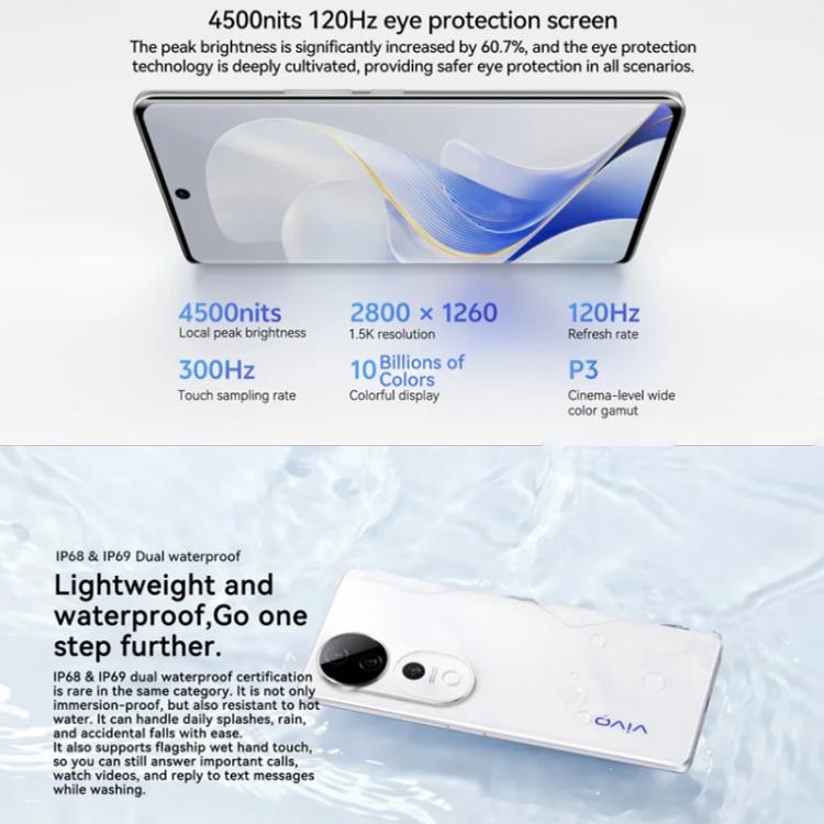 vivo S19 Pro, 12GB+256GB, Face ID / Screen Fingerprint Identification, 6.78 inch Android 14 Dimensity 9200+ Octa Core, OTG, NFC, Network: 5G (Grey)