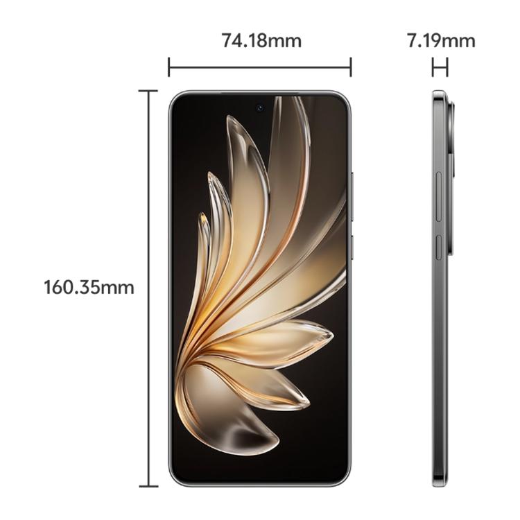 vivo S20, 12GB+256GB, Face ID / Screen Fingerprint Identification, 6.67 inch Android 15 Snapdragon 7 Gen 3 Octa Core, OTG, NFC, Network: 5G (Black)