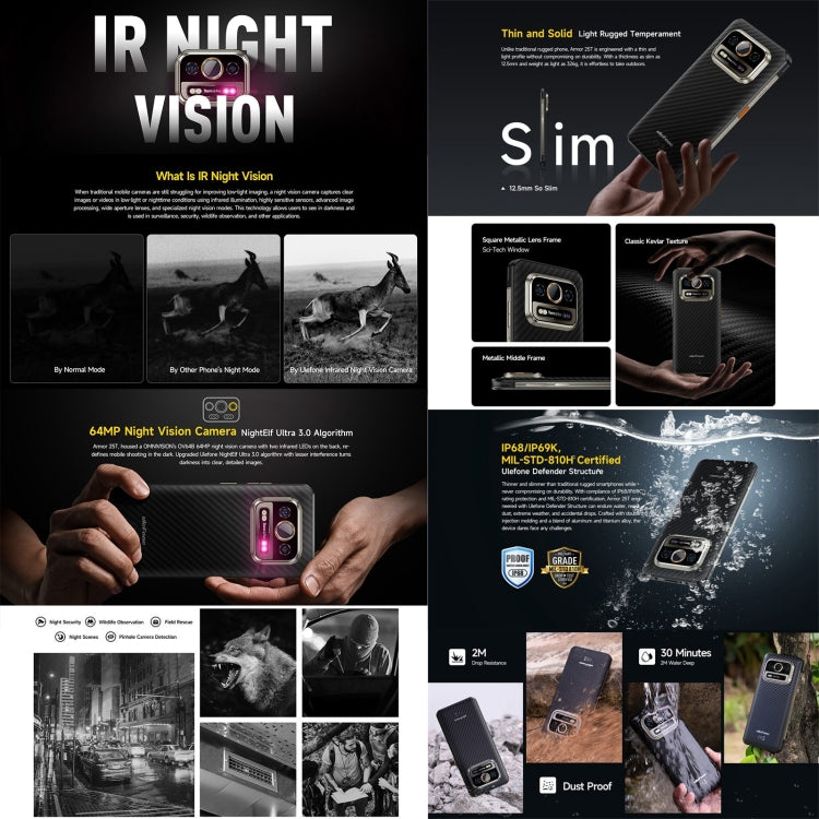 Ulefone Armor 25T Rugged Phone, 6GB+256GB, Thermal Imaging, 6.78 inch Android 14 MediaTek Helio G99 Octa Core, Network: 4G, NFC, OTG, Armor 25T