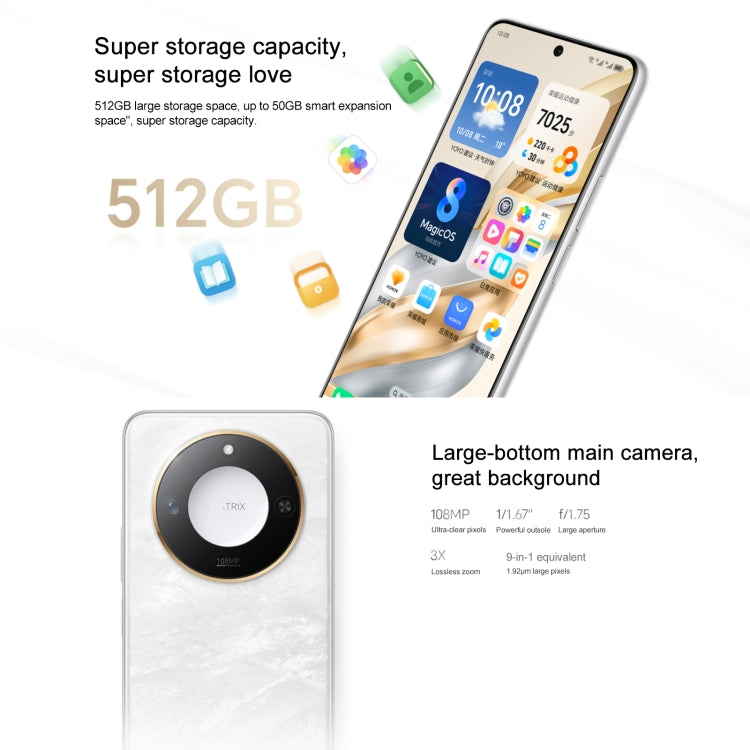 Honor X60, 8GB+256GB, Side Fingerprint, 6.8 inch MagicOS 8.0 Dimensity 7025-Ultra Octa Core, Network: 5G, OTG, Support Google Play (Green)
