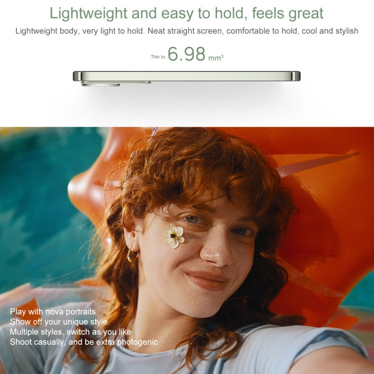 Huawei nova 13, 12GB+256GB, Screen Fingerprint Identification, 6.7 inch HarmonyOS 4.2, NFC, OTG, Not Support Google Play (Green)