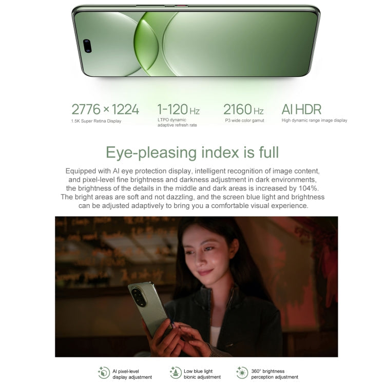 Huawei nova 13 Pro, 12GB+512GB, Screen Fingerprint Identification, 6.76 inch HarmonyOS 4.2, NFC, OTG, Not Support Google Play (Green)