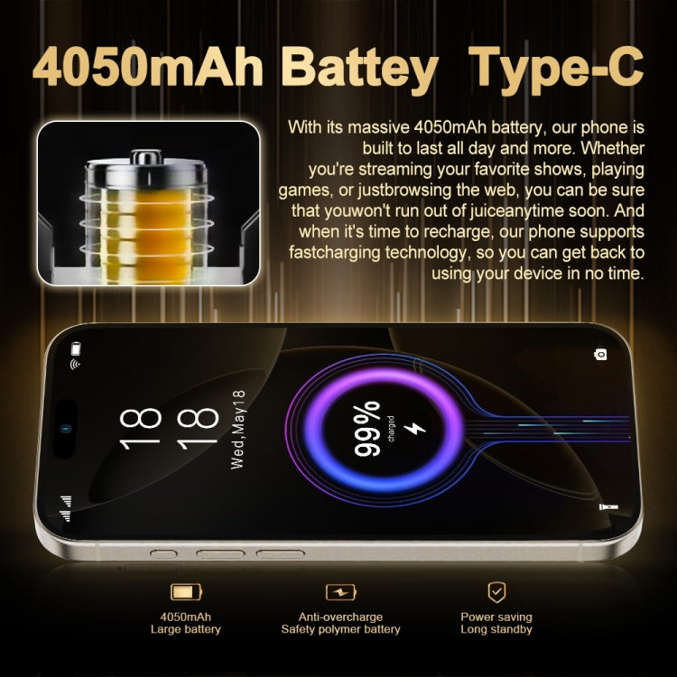 i16 Pro Max / Q5A, 6GB+128GB, 6.5 inch Screen, Face Identification, Android 10 MTK6762 Octa Core, OTG, NFC, Network: 4G, Dual SIM, UK Plug, i16 Pro Max / Q5A, UK Plug