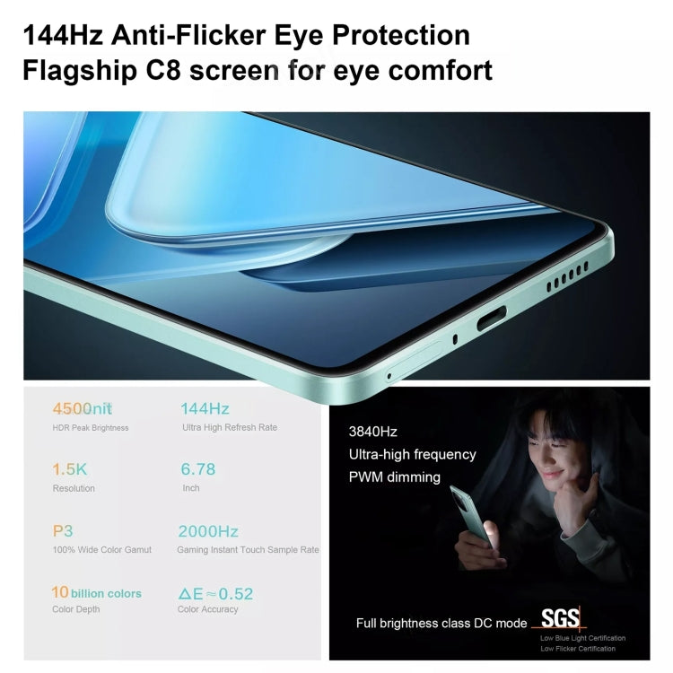 vivo iQOO Z9, Dual Back Cameras, 12GB+512GB, Face ID Screen Fingerprint Identification, 6.78 inch Android 14.0 OriginOS 4 Snapdragon 7 Gen 3 Octa Core 2.63GHz, OTG, NFC, Network: 5G, Support Google Play (White)