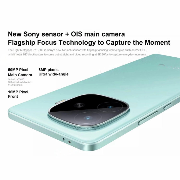 vivo iQOO Z9 Turbo, Dual Back Cameras, 16GB+256GB, Face ID Screen Fingerprint Identification, 6.78 inch Android 14.0 OriginOS 4 Snapdragon 8s Gen 3 Octa Core 3.0GHz, OTG, NFC, Network: 5G, Support Google Play (Mint Green)