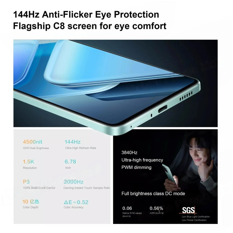 vivo iQOO Z9 Turbo, Dual Back Cameras, 16GB+512GB, Face ID Screen Fingerprint Identification, 6.78 inch Android 14.0 OriginOS 4 Snapdragon 8s Gen 3 Octa Core 3.0GHz, OTG, NFC, Network: 5G, Support Google Play (Black)