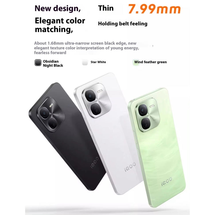 vivo iQOO Z9x, Dual Back Cameras, 8GB+128GB, Face ID Screen Fingerprint Identification, 6.72 inch Android 14.0 OriginOS 4 Snapdragon 6 Gen 1 Octa Core 2.2GHz, OTG, Network: 5G, Support Google Play (Light Green)