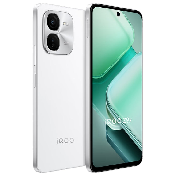 vivo iQOO Z9x, Dual Back Cameras, 12GB+256GB, Face ID Screen Fingerprint Identification, 6.72 inch Android 14.0 OriginOS 4 Snapdragon 6 Gen 1 Octa Core 2.2GHz, OTG, Network: 5G, Support Google Play (White)