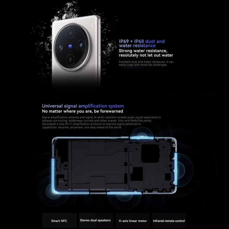 vivo X100s Pro, Triple Back Cameras, 16GB+1TB, Face ID / Fingerprint Identification, 6.78 inch Android 14 OriginOS 4 Dimensity 9300+ Octa Core, OTG, NFC, Network: 5G, Support Google Play (White)