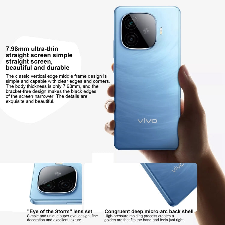 vivo Y200 GT, Dual Back Cameras, 12GB+512GB, Face ID Screen Fingerprint Identification, 6.78 inch Android 14.0 OriginOS 4 Snapdragon 7 Gen 3 Octa Core 2.63GHz, OTG, NFC, Network: 5G, Support Google Play (Blue)
