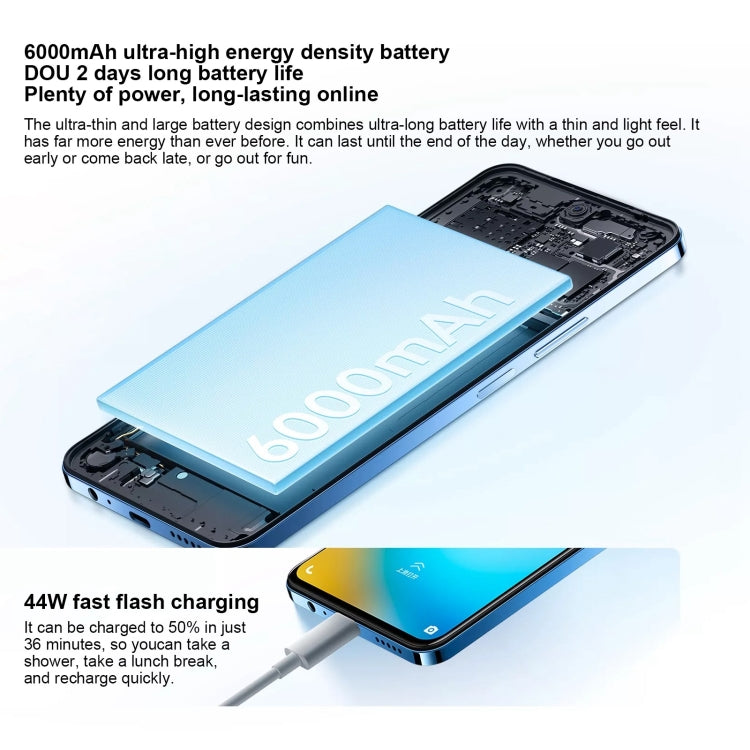 vivo Y200i, Dual Back Cameras, 12GB+512GB, Face ID Screen Fingerprint Identification, 6.72 inch Android 14.0 OriginOS 4 Snapdragon 4 Gen 2 Octa Core 2.2GHz, OTG, Network: 5G, Support Google Play (Blue)