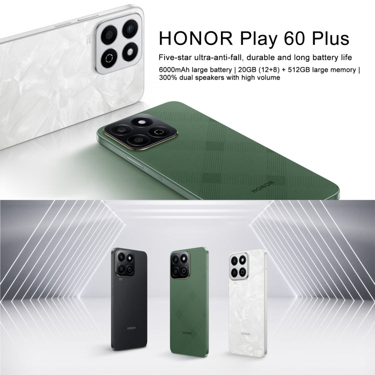 Honor Play 60 Plus 5G, 12GB+512GB, 6.77 inch MagicOS 8.0 Qualcomm Snapdragon 4 Gen2 Octa Core up to 2.2GHz, etwork: 5G, OTG, Not Support Google Play (Black)