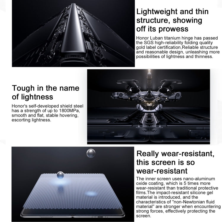 Honor Magic Vs3, 12GB+256GB, Side Fingerprint Identification 7.92 inch + 6.43 inch MagicOS 8.0.1 Snapdragon 8 Gen 2 Octa Core, Network: 5G, OTG, NFC (White)