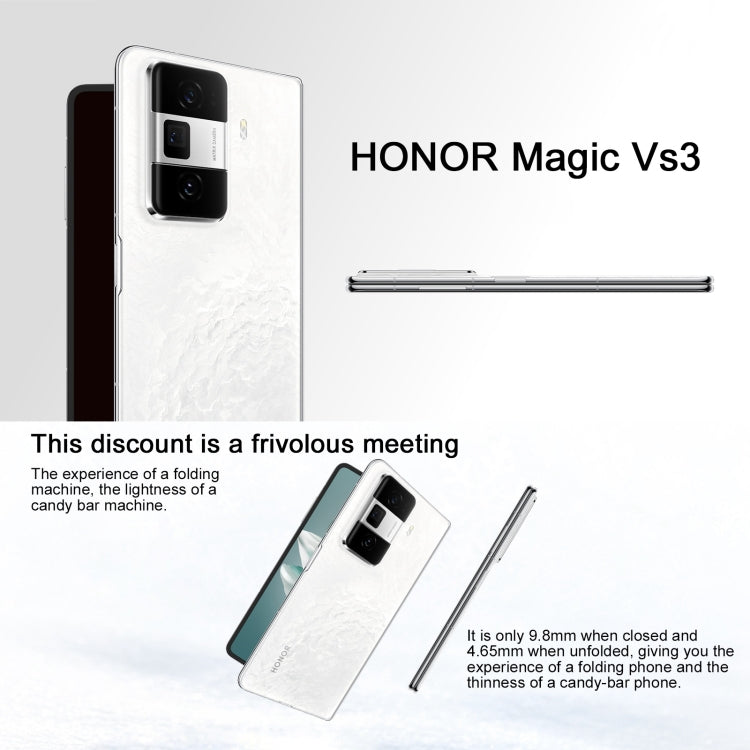 Honor Magic Vs3, 12GB+512GB, Side Fingerprint Identification 7.92 inch + 6.43 inch MagicOS 8.0.1 Snapdragon 8 Gen 2 Octa Core, Network: 5G, OTG, NFC (White)