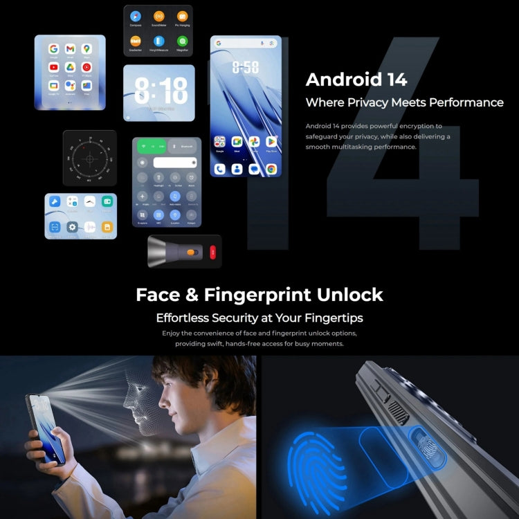 [HK Warehouse] Oukitel WP52 5G Rugged Phone, 4GB+256GB, 6.6 inch Android 14.0 MediaTek Dimensity 6100+ Octa-core, NFC, OTG, Network: 5G (Navy Blue)