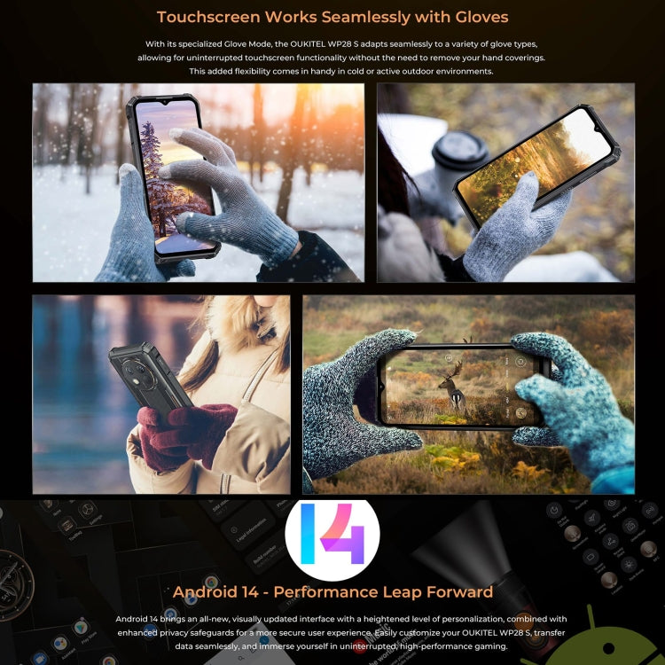 [HK Warehouse] Oukitel WP28 S IP68/IP69K Rugged Phone, 4GB+128GB, Fingerprint, 6.52 inch Unisoc T606 Octa-core, NFC, OTG, Network: 4G (Orange)