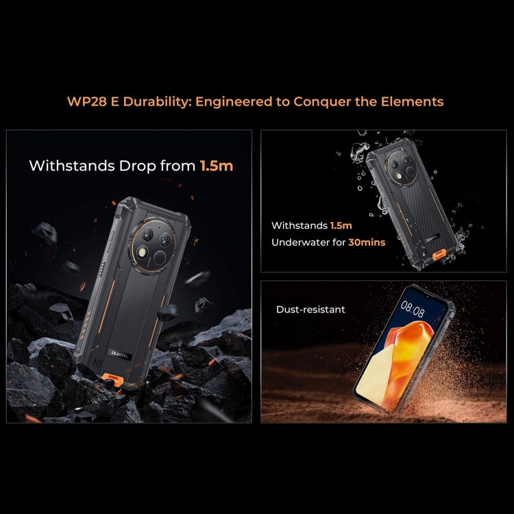 [HK Warehouse] Oukitel WP28 S IP68/IP69K Rugged Phone, 4GB+128GB, Fingerprint, 6.52 inch Unisoc T606 Octa-core, NFC, OTG, Network: 4G (Grey)