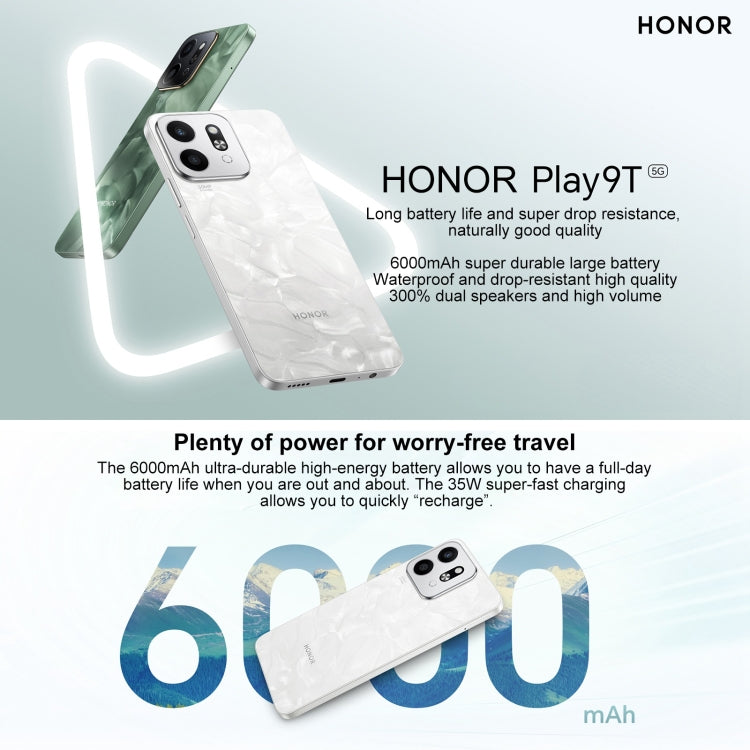 Honor Play9T 5G,  8GB+128GB, 6.77 inch MagicOS 8.0 Qualcomm Snapdragon 4 Octa Core up to 2.2GHz, Network: 5G, OTG, Not Support Google Play (Black)