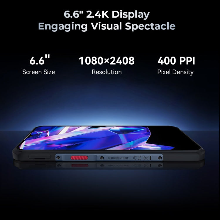 [HK Warehouse] Oukitel WP35 5G Rugged Phone, 8GB+256GB, IP68/IP69K Fingerprint Identification, 11000mAh, 6.6 inch MediaTek Dimensity 6100+ Octa Core, NFC, OTG, Network: 5G (Grey)