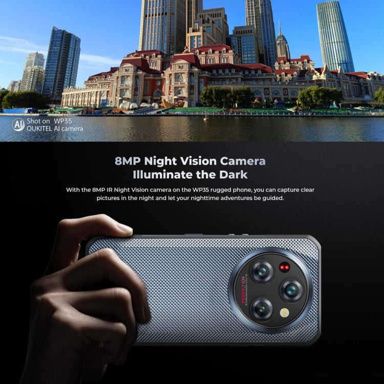 [HK Warehouse] Oukitel WP35 5G Rugged Phone, 8GB+256GB, IP68/IP69K Fingerprint Identification, 11000mAh, 6.6 inch MediaTek Dimensity 6100+ Octa Core, NFC, OTG, Network: 5G (Grey)