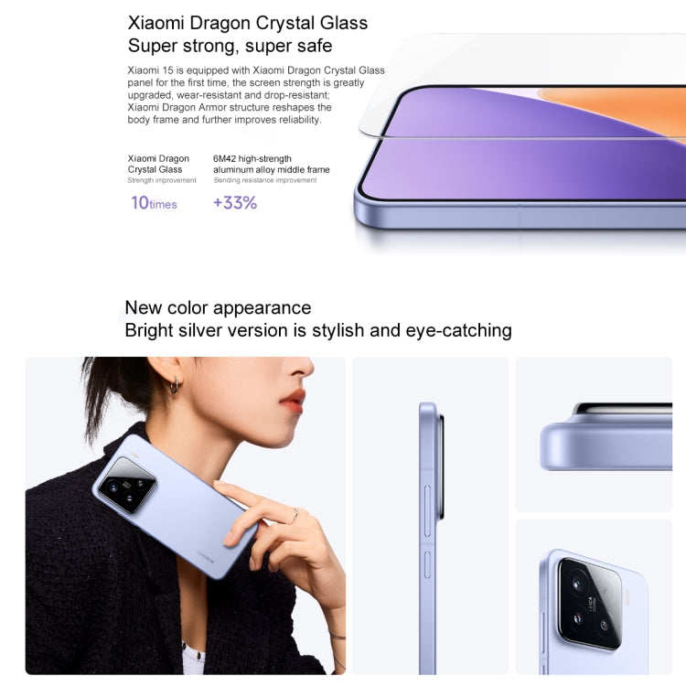 Xiaomi 15, 12GB+256GB, 6.36 inch Xiaomi HyperOS 2 Snapdragon 8 Elite Octa Core 3nm up to 4.32GHz, NFC, Network: 5G (Silver)