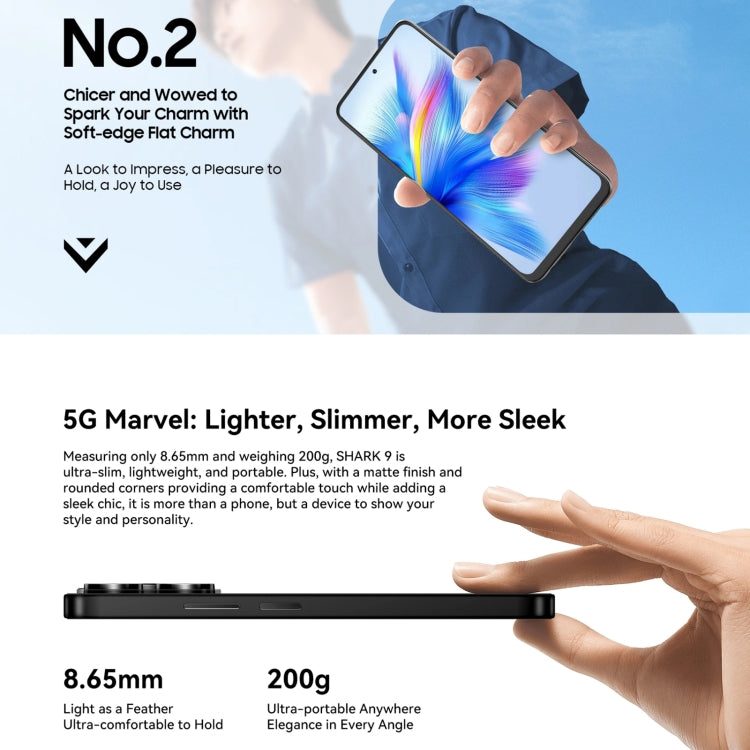 [HK Warehouse] Blackview SHARK 9, 8GB+256GB, 6.67 inch Android 14 Unisoc T820 Octa Core, Network: 5G (Blue)