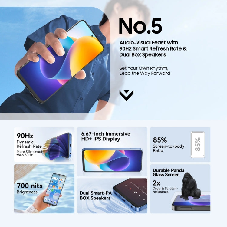 [HK Warehouse] Blackview SHARK 9, 8GB+256GB, 6.67 inch Android 14 Unisoc T820 Octa Core, Network: 5G (Blue)