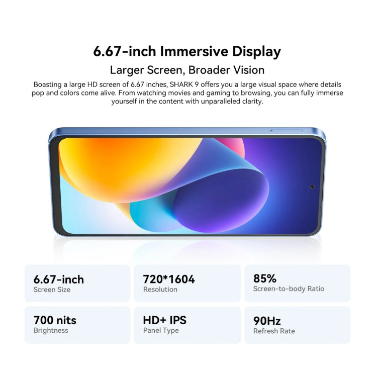 [HK Warehouse] Blackview SHARK 9, 8GB+256GB, 6.67 inch Android 14 Unisoc T820 Octa Core, Network: 5G (Blue)