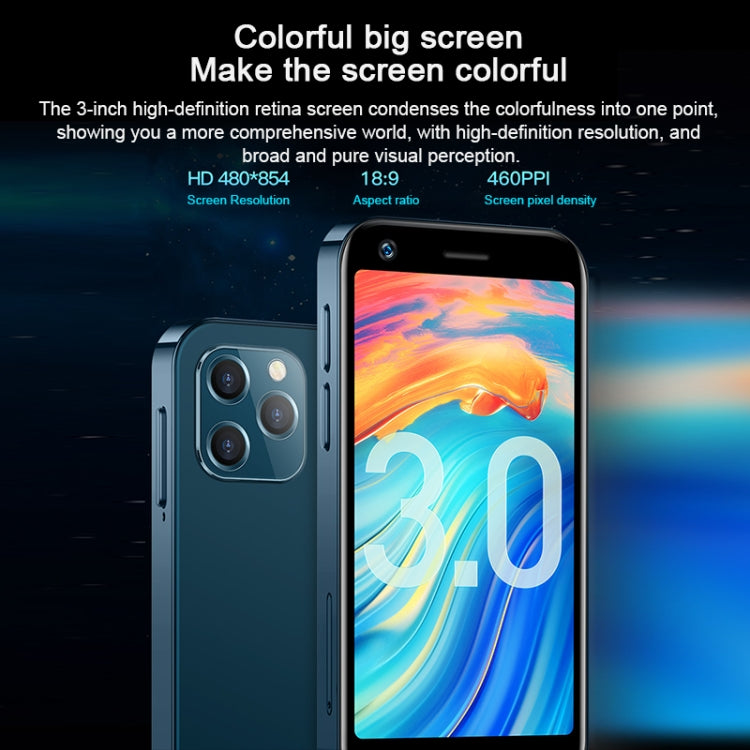 SOYES XS12, 3GB+32GB,  3.0 inch Android 9.0 MTK6737M Quad Core up to 1.1GHz, Bluetooth, WiFi, FM, Network: 4G, Dual SIM(Black)