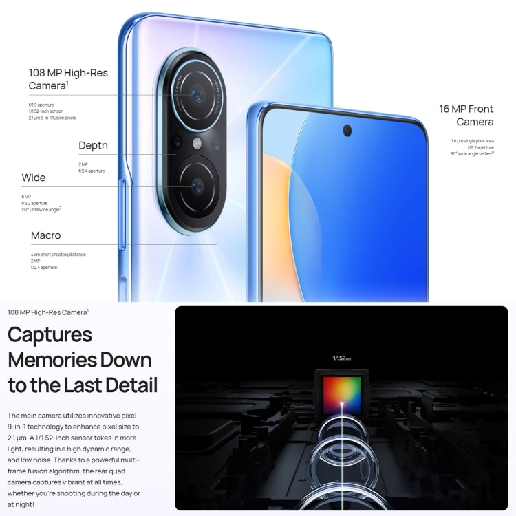 Huawei nova 9 SE 4G JLN-AL00, 108MP Camera, 8GB+128GB, China Version, Quad Back Cameras, Side Fingerprint Identification, 6.78 inch HarmonyOS 2.0.1 Qualcomm Snapdragon 680 Octa Core up to 2.4GHz, Network: 4G, OTG, Not Support Google Play(Black)