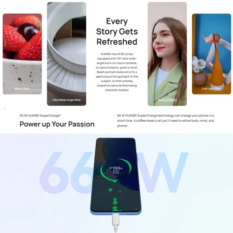 Huawei nova 9 SE 4G JLN-AL00, 108MP Camera, 8GB+256GB, China Version, Quad Back Cameras, Side Fingerprint Identification, 6.78 inch HarmonyOS 2.0.1 Qualcomm Snapdragon 680 Octa Core up to 2.4GHz, Network: 4G, OTG, Not Support Google Play(Blue)