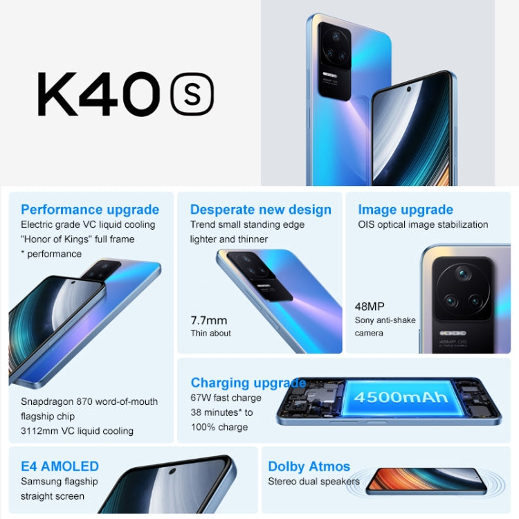 [HK Warehouse] Xiaomi Redmi K40S 5G, 48MP Camera, 12GB+256GB, Triple Back Cameras, 4500mAh Battery, Fingerprint Identification, 6.67 inch MIUI 13 Qualcomm Snapdragon 870 Octa Core up to 3.2GHz, Network: 5G, Dual SIM, NFC, IR (Black)