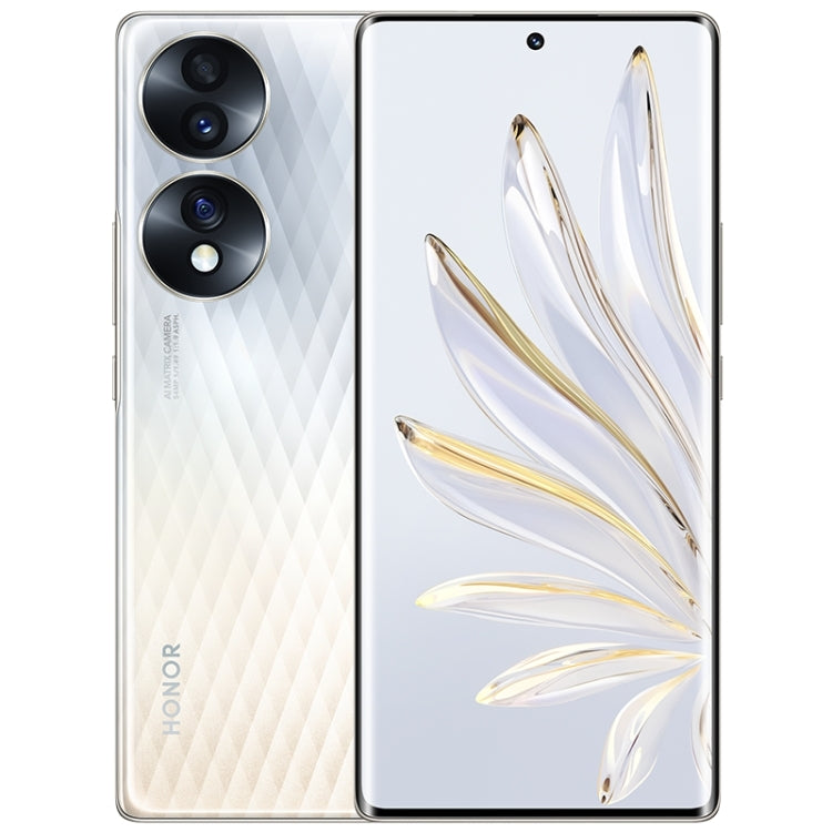 Honor 70 5G FNE-AN00, 54MP Cameras, 12GB+256GB, China Version, Triple Back Cameras, Screen Fingerprint Identification,  6.67 inch Magic UI 6.1 Qualcomm Snapdragon 778G Plus Octa Core up to 2.5GHz, Network: 5G, OTG, NFC, Not Support Google Play(Silver)