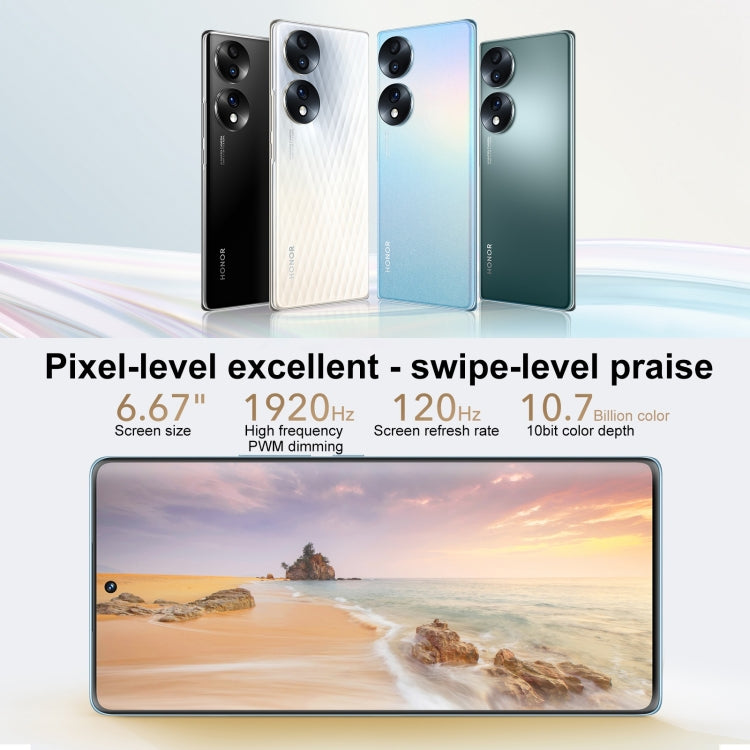 Honor 70 5G FNE-AN00, 54MP Cameras, 12GB+512GB, China Version, Triple Back Cameras, Screen Fingerprint Identification,  6.67 inch Magic UI 6.1 Qualcomm Snapdragon 778G Plus Octa Core up to 2.5GHz, Network: 5G, OTG, NFC, Not Support Google Play(Silver)