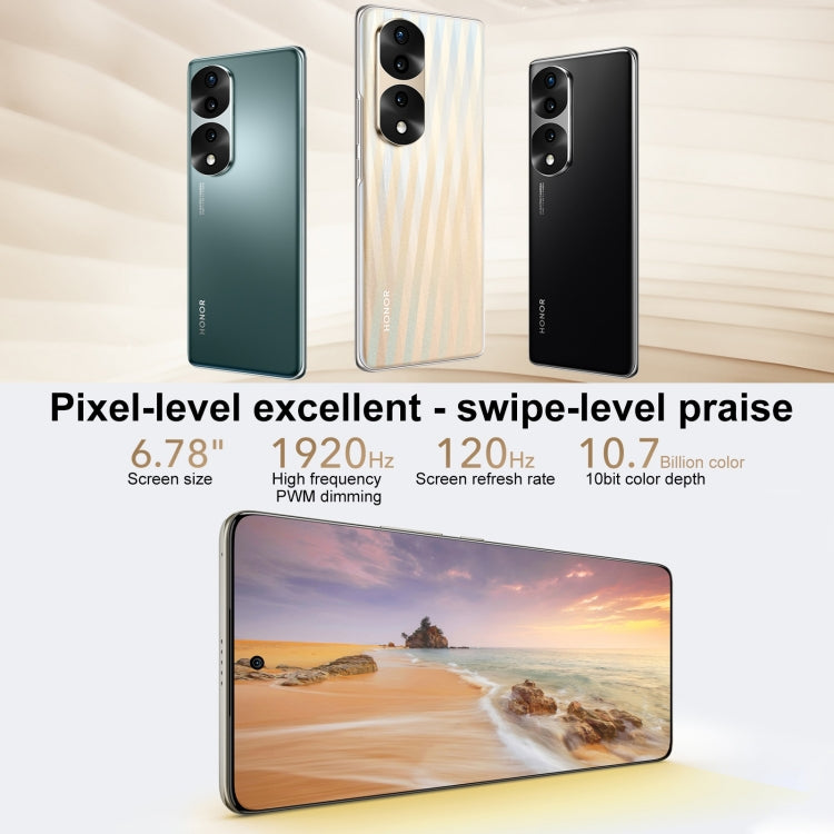 Honor 70 Pro+ 5G HPB-AN00, 54MP Cameras, 8GB+256GB, China Version, Triple Back Cameras, Screen Fingerprint Identification, 6.78 inch Magic UI 6.1 Dimensity 9000 Octa Core up to 3.05GHz, Network: 5G, OTG, NFC, Not Support Google Play(Green)