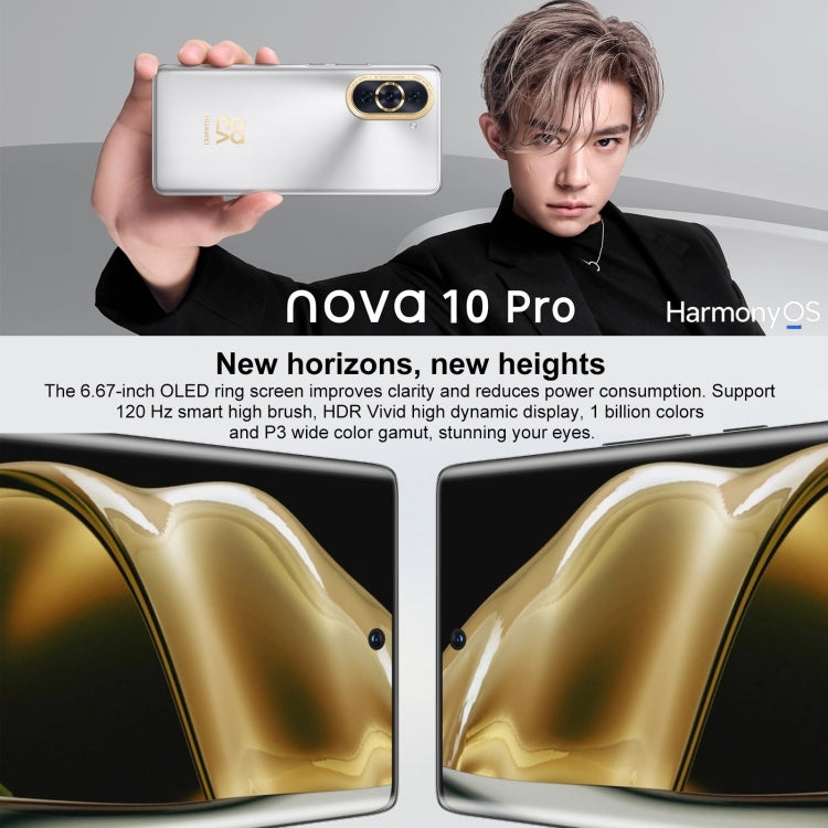 Huawei nova 10 4G NCO-AL00,128GB, 60MP Front Camera, China Version, Triple Back Cameras, In-screen Fingerprint Identification, 6.67 inch HarmonyOS 2 Qualcomm Snapdragon 778G 4G Octa Core up to 2.42GHz, Network: 4G, OTG, NFC, Not Support Google Play(Black)