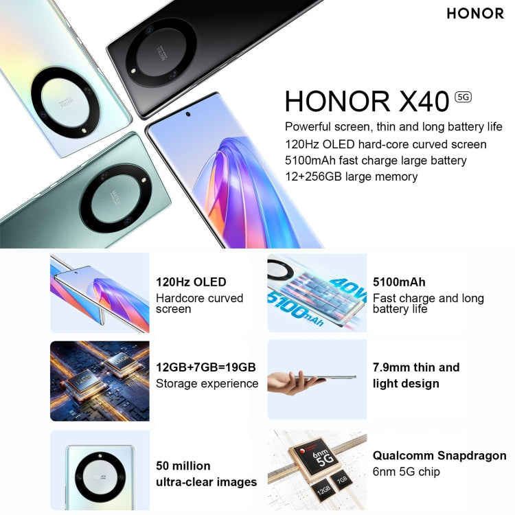 Honor X40 5G RMO-AN00, 50MP Cameras, 6GB+128GB, China Version